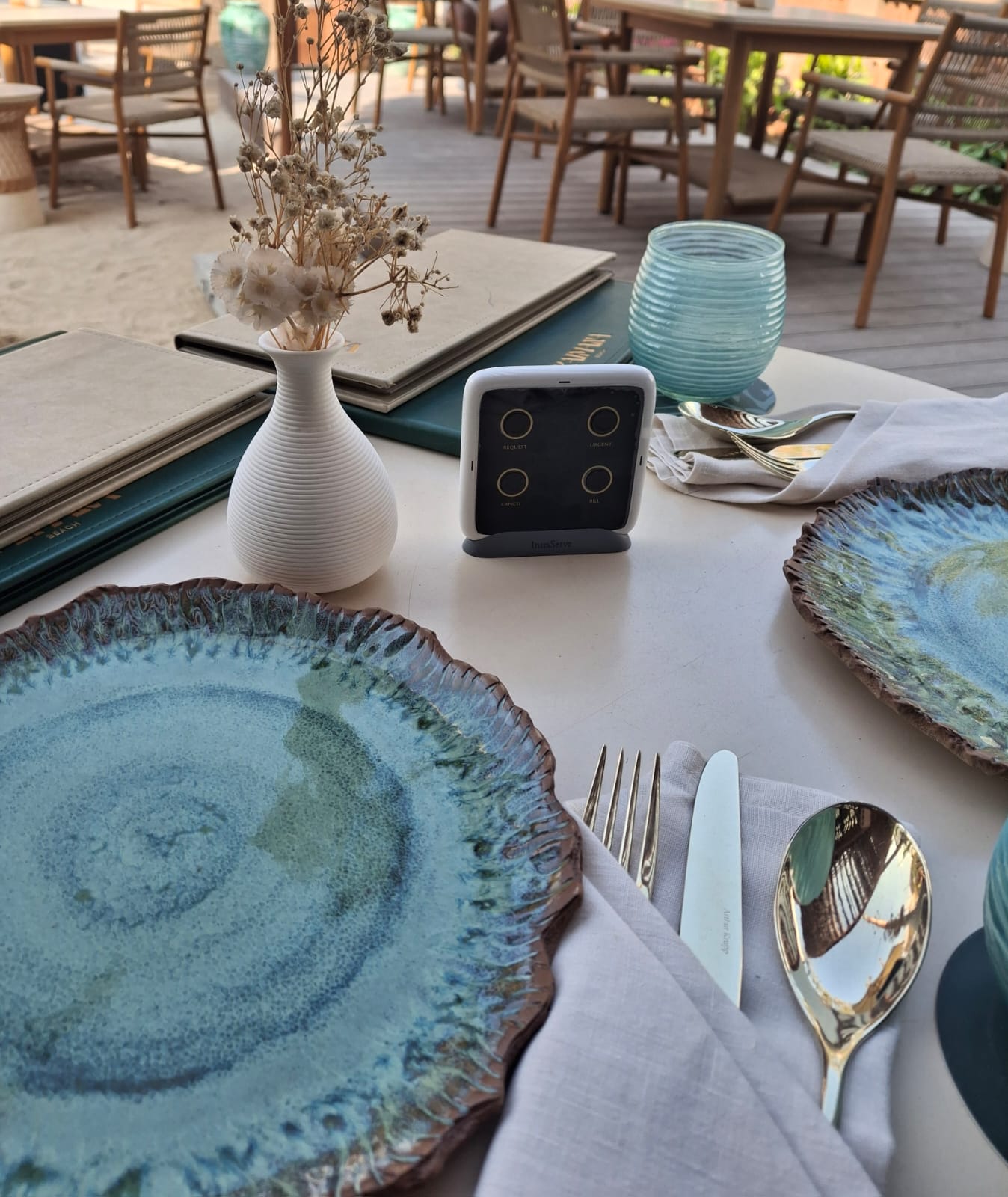 InstaServe console on a styled hospitality table