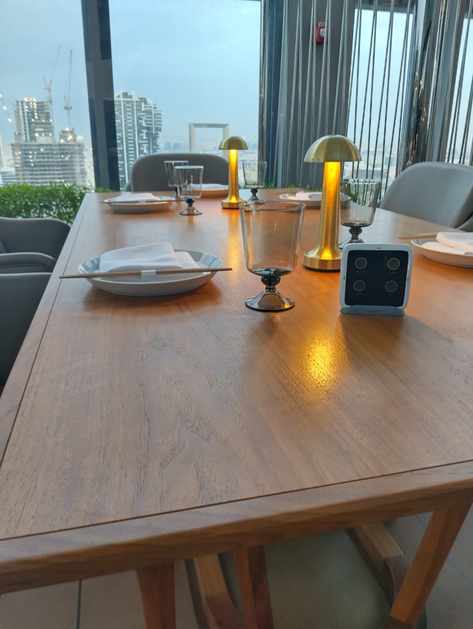InstaServe console placed on a restaurant table